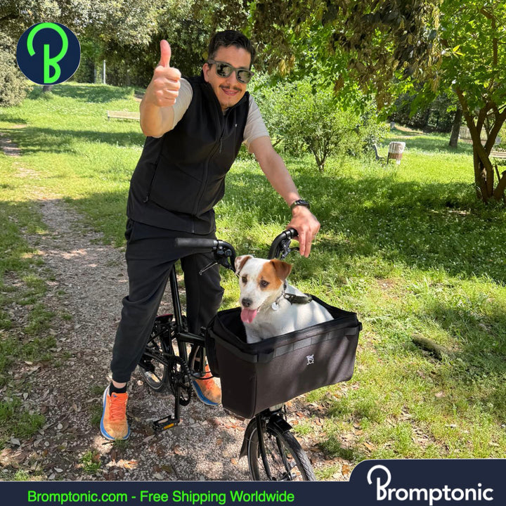 Dog & Cat Carrier for Brompton – Large Folding Front Basket