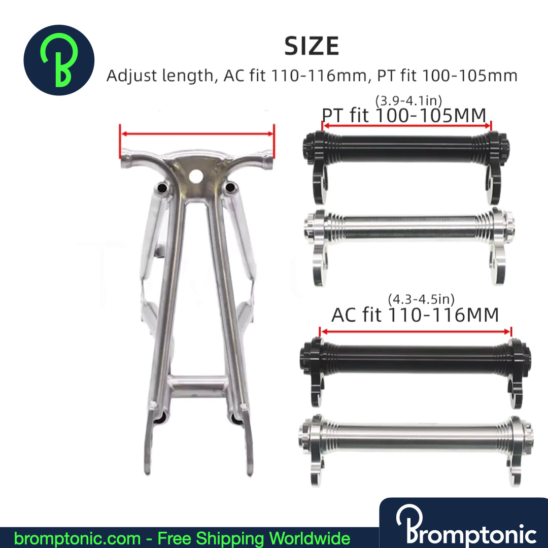 Asta di prolunga per ruote Brompton Easy - Linea AC e linea PT - Asta, ruote o set completo