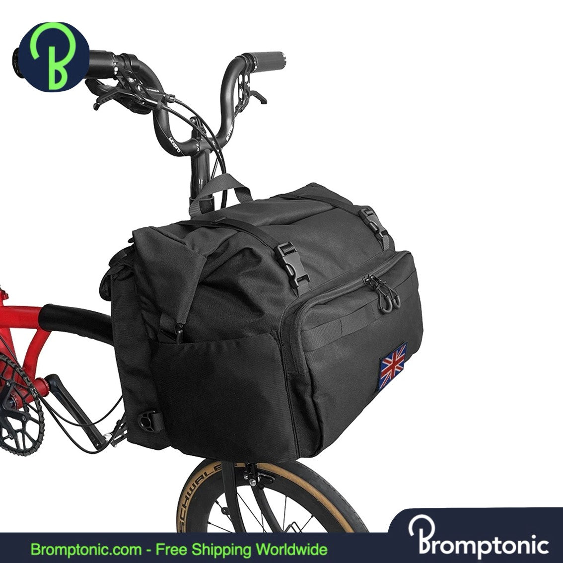 Brompton Roll-Top Front Bag 25L – Backpack Style with Rain Cover