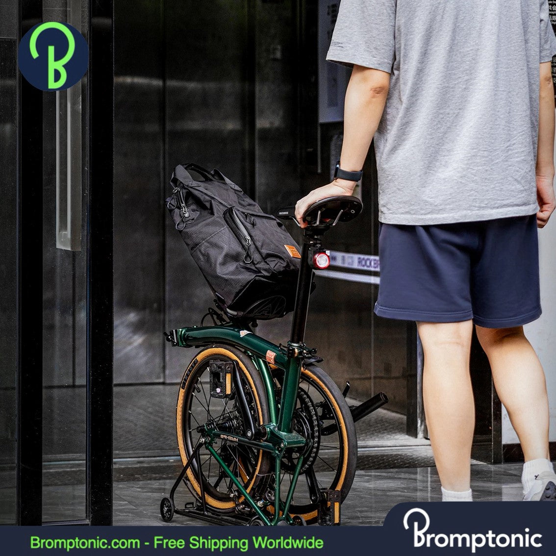 Zaino per bicicletta pieghevole Brompton 11,5L - Borsa multifunzionale con chiusura a zip
