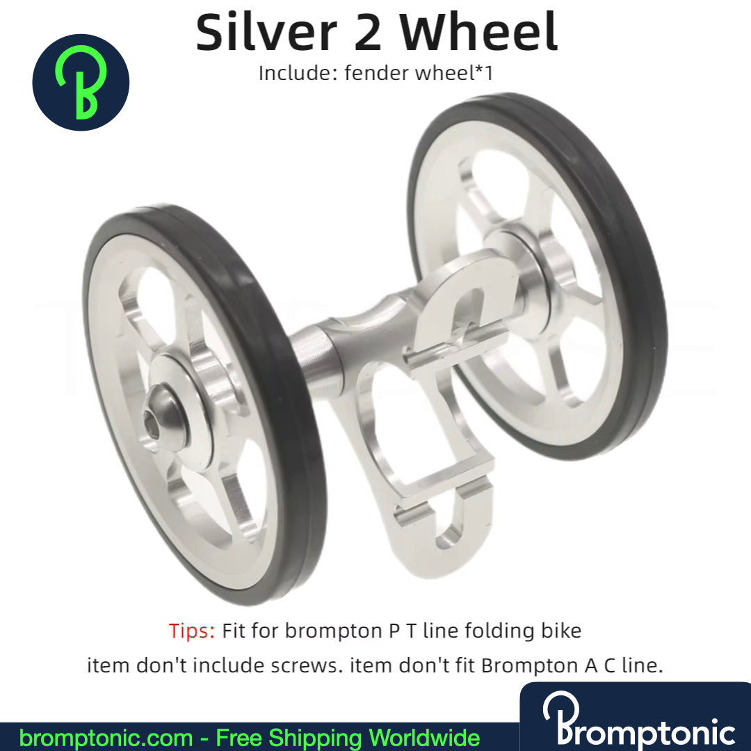Brompton Mudguard Easywheel - Doppia ruota CNC per P Line e T Line (con parafango)