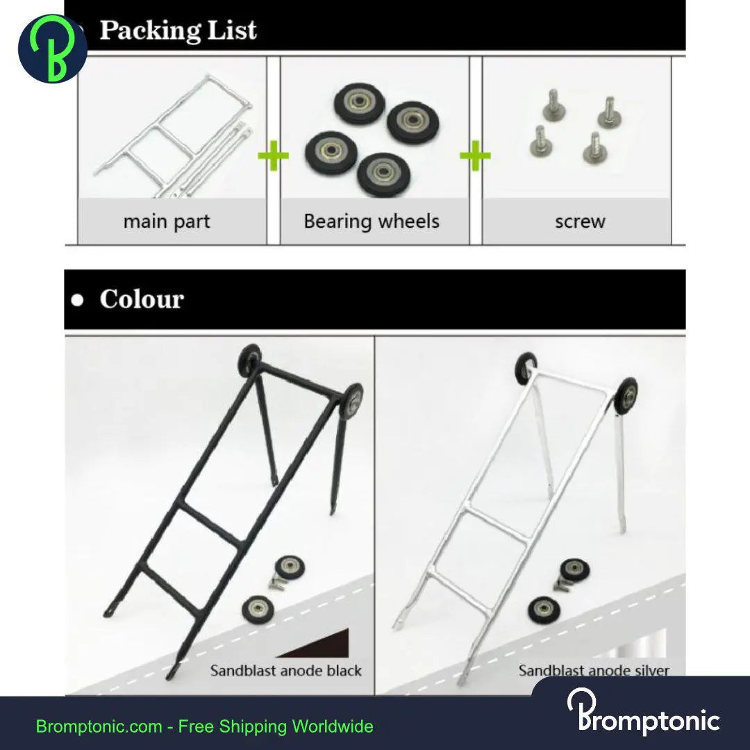 Portapacchi Pieghevole Con Ruote Per Brompton Lucido Portapacchi Posteriore Riutilizzabile E Facile Da Installare, Nero